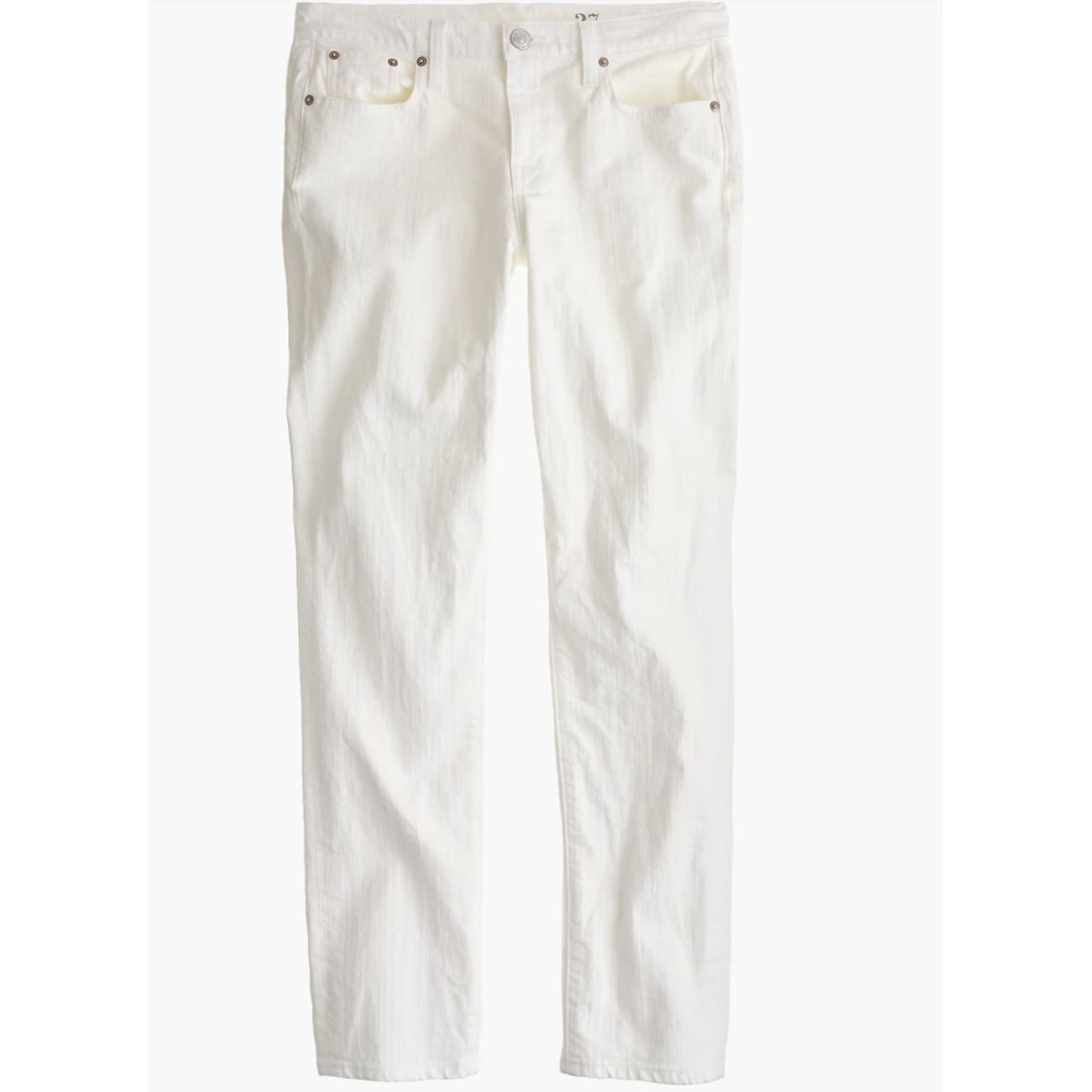 J.Crew Toothpick Jeans White Slim Fit Denim Pants Women Size 27 Mid Rise 29861
